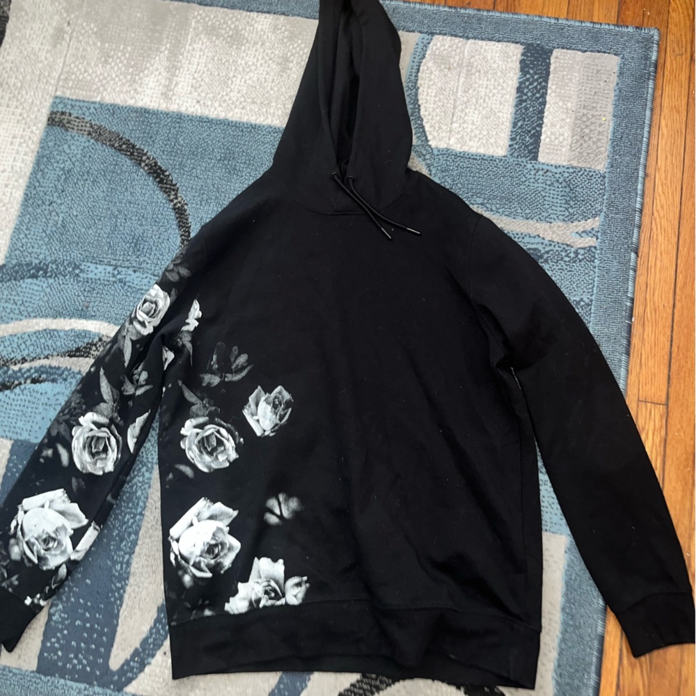 Black hoodie with flowers